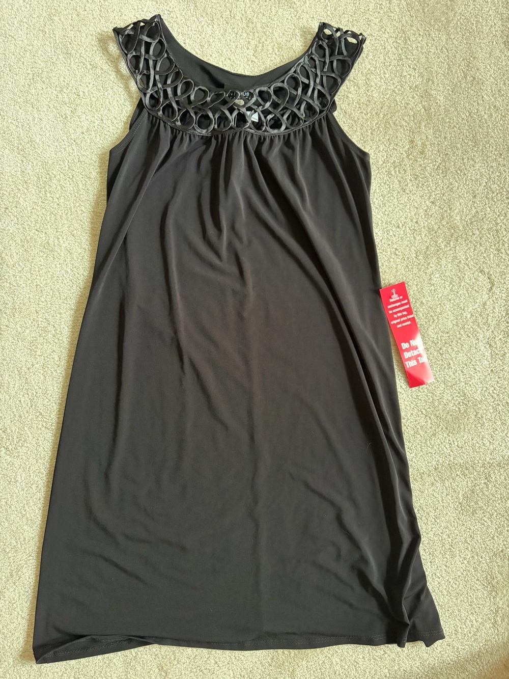 🔥 SALE! 5 for $20 🛍️ Black Sleeveless Dress with Decorative Yoke